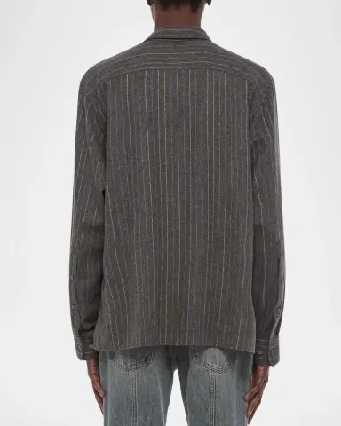 Helmut Lang Men's Pinstriped Relaxed-Fit Shirt | Thumbnail 3 Helmut Lang Men's Pinstriped Relaxed-Fit Shirt | Thumbnail 3