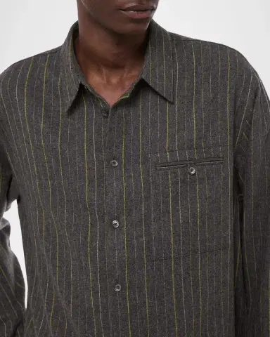 Helmut Lang Men's Pinstriped Relaxed-Fit Shirt | Thumbnail 5 Helmut Lang Men's Pinstriped Relaxed-Fit Shirt | Thumbnail 5