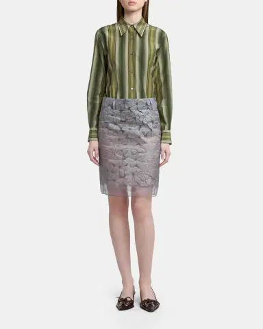 Marni Floral Semi-Sheer Knee-Length Skirt | Thumbnail 2 Marni Floral Semi-Sheer Knee-Length Skirt | Thumbnail 2