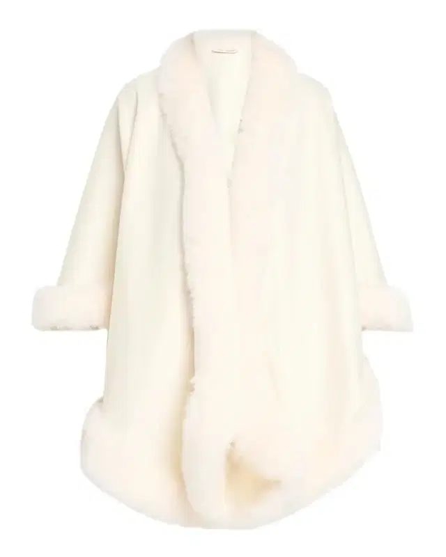 Sofia Cashmere Cashmere Cape With Faux Fur Trim