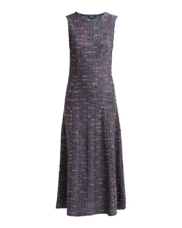 Misook Tweed A-Line Midi Dress