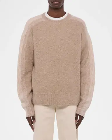 Helmut Lang Men's Two-Tone Brushed Wool Sweater | Thumbnail 4 Helmut Lang Men's Two-Tone Brushed Wool Sweater | Thumbnail 4