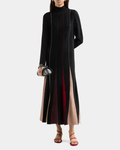 Misook Striped Knit Fit-&-Flare Maxi Dress | Thumbnail 2