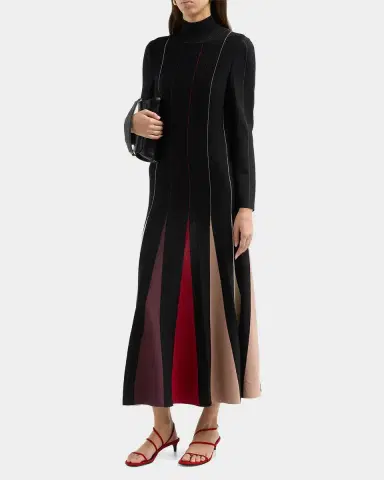 Misook Striped Knit Fit-&-Flare Maxi Dress | Thumbnail 4