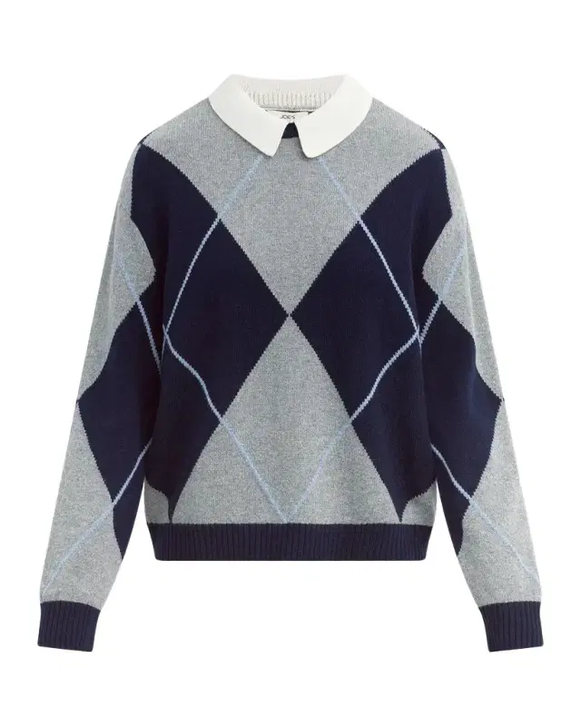 Joe's Jeans The Jude Argyle Wool-Blend Collared Sweater