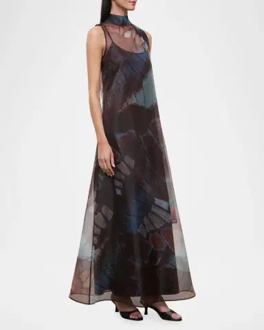 Staud Albee Butterfly Tie-Neck Maxi Dress | Thumbnail 5 Staud Albee Butterfly Tie-Neck Maxi Dress | Thumbnail 5