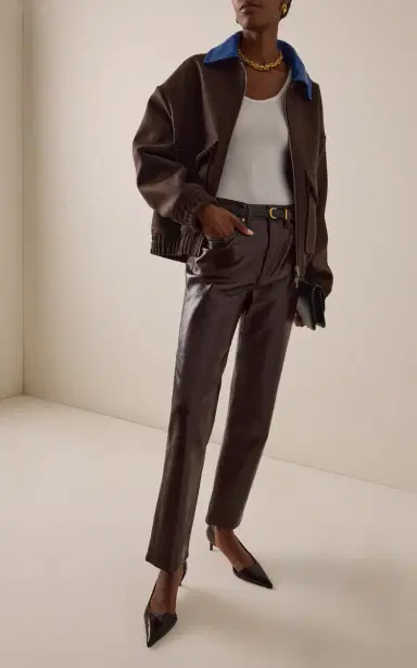 AGOLDE Lana Leather Straight-Leg Pants | Thumbnail 3