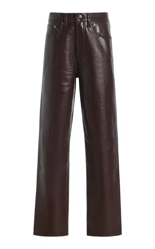 AGOLDE Lana Leather Straight-Leg Pants