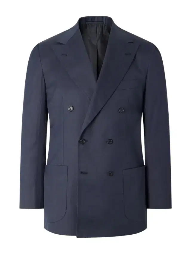 Kiton Double-Breasted Cotton-Twill Blazer - Men