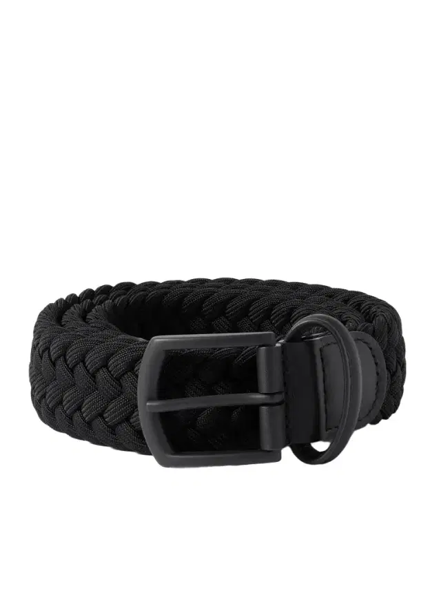 3.5cm Leather-Trimmed Woven Elastic Belt - Men 3.5cm Leather-Trimmed Woven Elastic Belt - Men