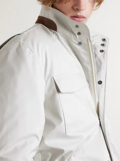 Kiton Suede-Trimmed Shell Field Jacket - Men | Thumbnail 5