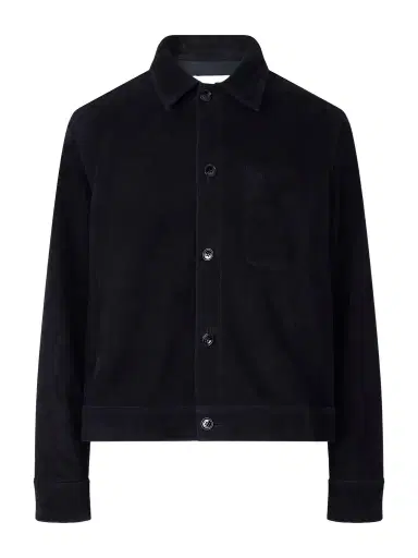 AMI PARIS Logo-Embossed Suede Jacket - Men | Thumbnail 1