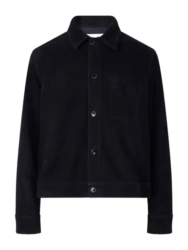 AMI PARIS Logo-Embossed Suede Jacket - Men