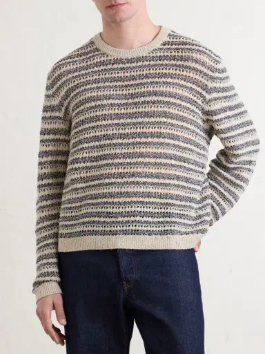 Aimé Leon Dore Striped Open-Knit Cotton-Blend Sweater - Men | Thumbnail 3 Aimé Leon Dore Striped Open-Knit Cotton-Blend Sweater - Men | Thumbnail 3