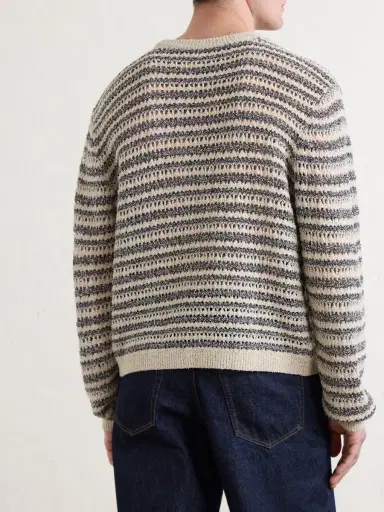 Aimé Leon Dore Striped Open-Knit Cotton-Blend Sweater - Men | Thumbnail 4 Aimé Leon Dore Striped Open-Knit Cotton-Blend Sweater - Men | Thumbnail 4