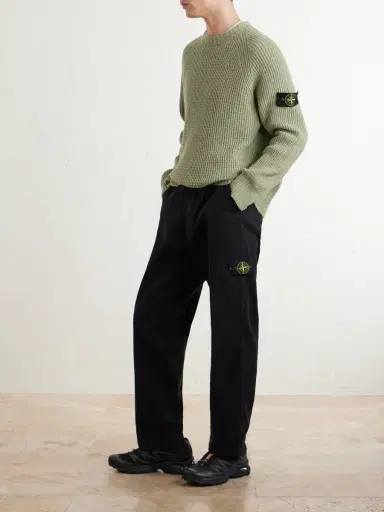 Stone Island Logo-Appliquéd Straight-Leg Cotton-Canvas Trousers - Men | Thumbnail 2 Stone Island Logo-Appliquéd Straight-Leg Cotton-Canvas Trousers - Men | Thumbnail 2