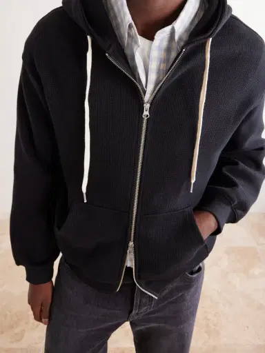 FrizmWORKS Waffle-Knit Cotton Zip-Up Hoodie - Men | Thumbnail 5 FrizmWORKS Waffle-Knit Cotton Zip-Up Hoodie - Men | Thumbnail 5