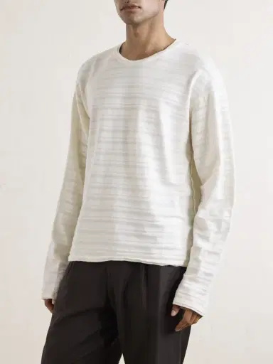 mfpen Striped Organic Cotton Sweater - Men | Thumbnail 3 mfpen Striped Organic Cotton Sweater - Men | Thumbnail 3