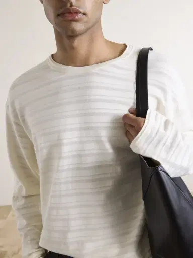 mfpen Striped Organic Cotton Sweater - Men | Thumbnail 5 mfpen Striped Organic Cotton Sweater - Men | Thumbnail 5
