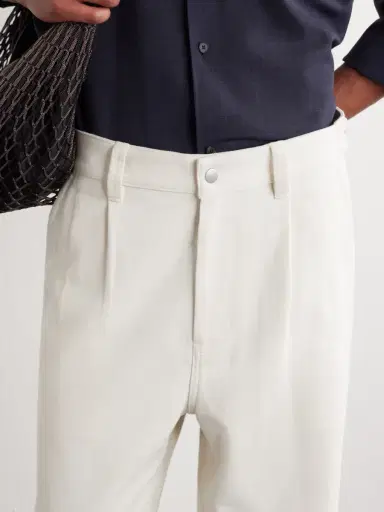 ATON Wide-Leg Pleated Cotton-Twill Trousers - Men | Thumbnail 5 ATON Wide-Leg Pleated Cotton-Twill Trousers - Men | Thumbnail 5