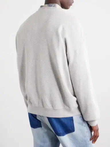 Maison Margiela Double Layered Cotton-Fleece Sweatshirt - Men | Thumbnail 4