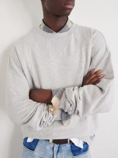Maison Margiela Double Layered Cotton-Fleece Sweatshirt - Men | Thumbnail 5