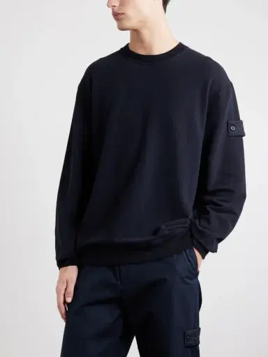Stone Island STONE ISLAND GHOST Logo-Appliquéd Stretch Cotton-Jersey Sweatshirt - Men | Thumbnail 3 Stone Island STONE ISLAND GHOST Logo-Appliquéd Stretch Cotton-Jersey Sweatshirt - Men | Thumbnail 3