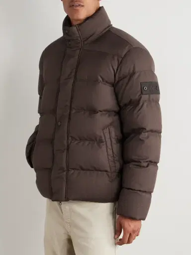 Stone Island STONE ISLAND GHOST Garment-Dyed Quilted Virgin Wool-Twill Down Jacket - Men | Thumbnail 3 Stone Island STONE ISLAND GHOST Garment-Dyed Quilted Virgin Wool-Twill Down Jacket - Men | Thumbnail 3