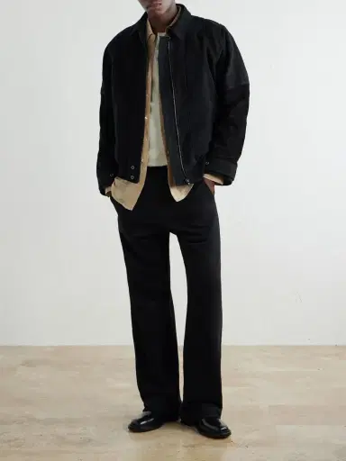 ADON Suede-Trimmed Cotton-Moleskin Bomber Jacket - Men | Thumbnail 2 ADON Suede-Trimmed Cotton-Moleskin Bomber Jacket - Men | Thumbnail 2