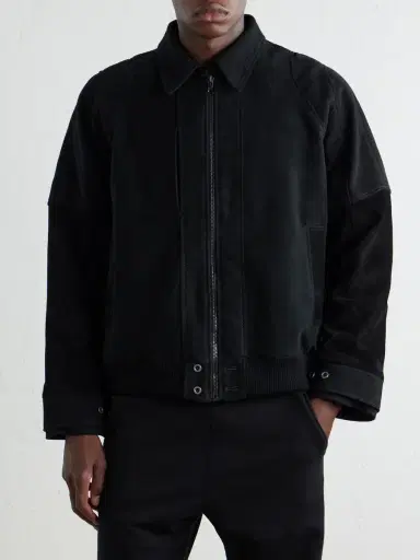 ADON Suede-Trimmed Cotton-Moleskin Bomber Jacket - Men | Thumbnail 3 ADON Suede-Trimmed Cotton-Moleskin Bomber Jacket - Men | Thumbnail 3
