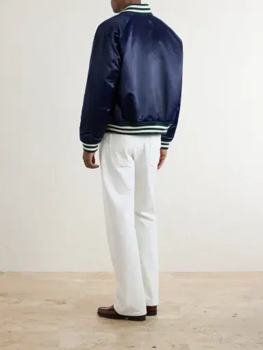 Aimé Leon Dore Logo-Embroidered Satin Varsity Jacket - Men | Thumbnail 4 Aimé Leon Dore Logo-Embroidered Satin Varsity Jacket - Men | Thumbnail 4