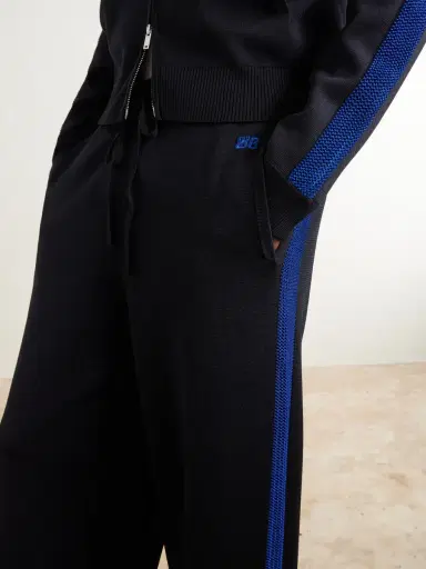 Wales Bonner Straight-Leg Logo-Embroidered Knitted Drawstring Sweatpants - Men | Thumbnail 5 Wales Bonner Straight-Leg Logo-Embroidered Knitted Drawstring Sweatpants - Men | Thumbnail 5