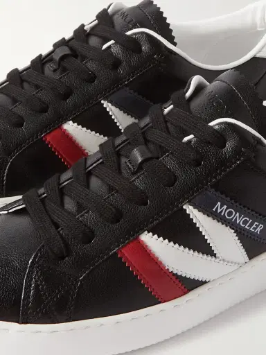 Moncler Monaco M Striped Leather Sneakers - Men | Thumbnail 6