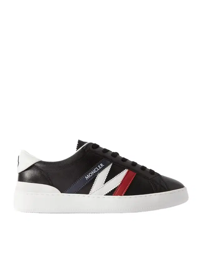 Moncler Monaco M Striped Leather Sneakers - Men