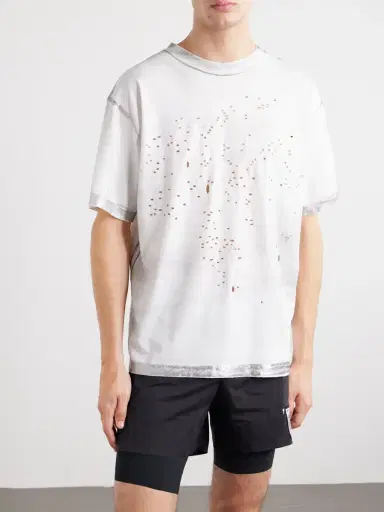 Satisfy Logo-Print Distressed MothTech™ Cotton-Jersey T-Shirt - Men | Thumbnail 3 Satisfy Logo-Print Distressed MothTech™ Cotton-Jersey T-Shirt - Men | Thumbnail 3