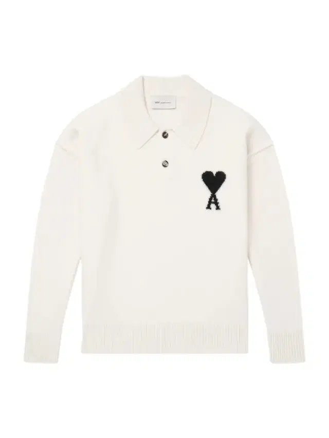 AMI PARIS Logo-Intarsia Wool Polo Sweater - Men