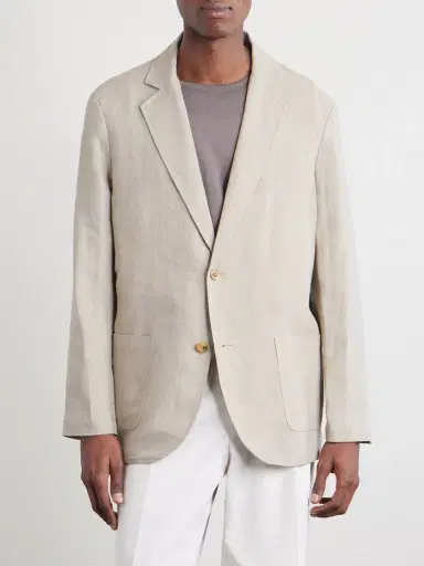 De Bonne Facture Writer's Unstructured Linen Suit Jacket - Men | Thumbnail 3 De Bonne Facture Writer's Unstructured Linen Suit Jacket - Men | Thumbnail 3