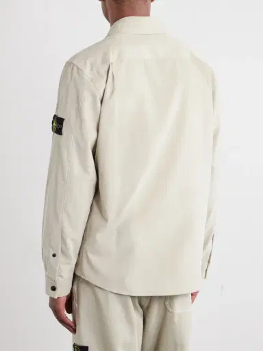 Stone Island Logo-Appliquéd Cotton-Corduroy Shirt - Men | Thumbnail 4
