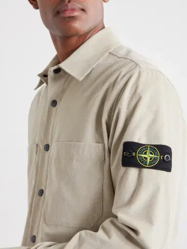 Stone Island Logo-Appliquéd Cotton-Corduroy Shirt - Men | Thumbnail 5