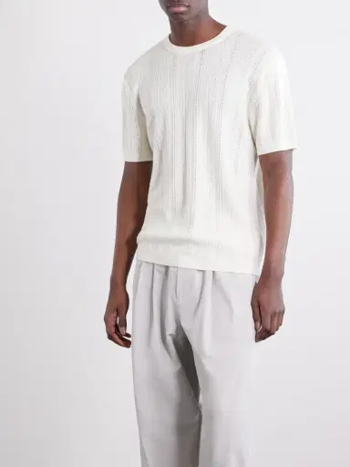 Aimé Leon Dore Striped Pointelle-Knit Merino Wool T-Shirt - Men | Thumbnail 3