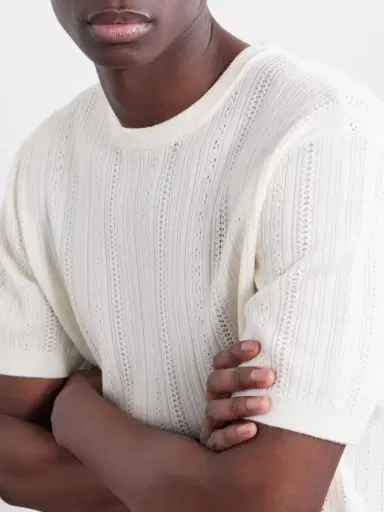 Aimé Leon Dore Striped Pointelle-Knit Merino Wool T-Shirt - Men | Thumbnail 5