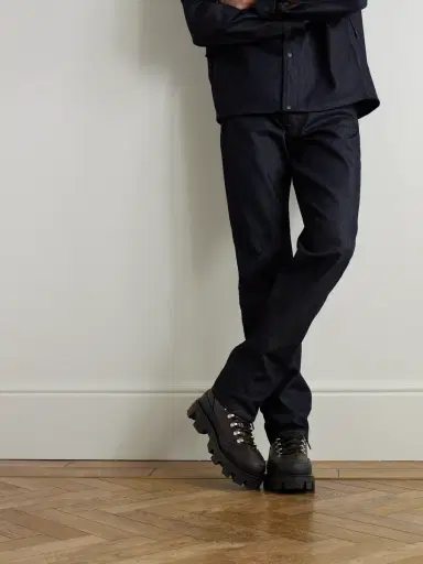Moncler Peak Rubber-Trimmed Leather Hiking Boots - Men | Thumbnail 2