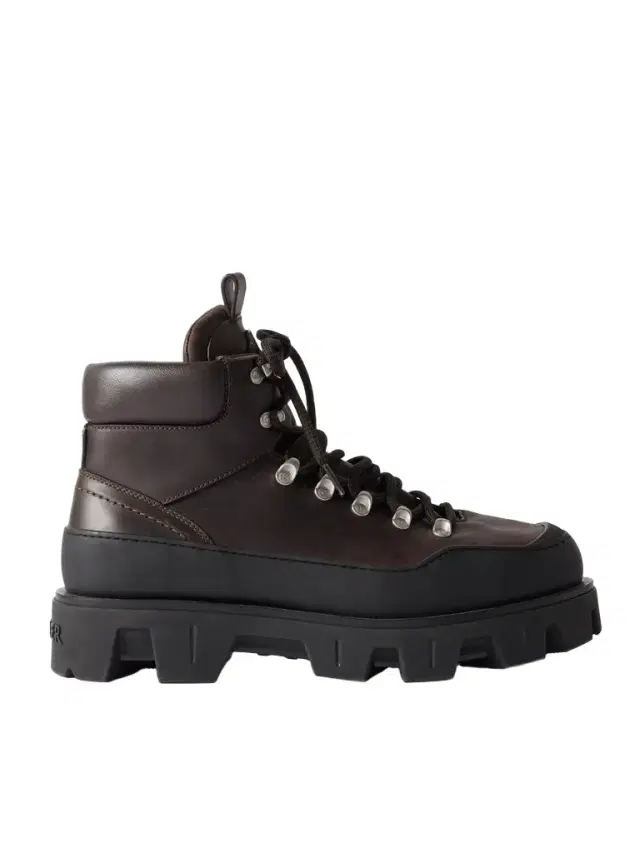 Moncler Peak Rubber-Trimmed Leather Hiking Boots - Men