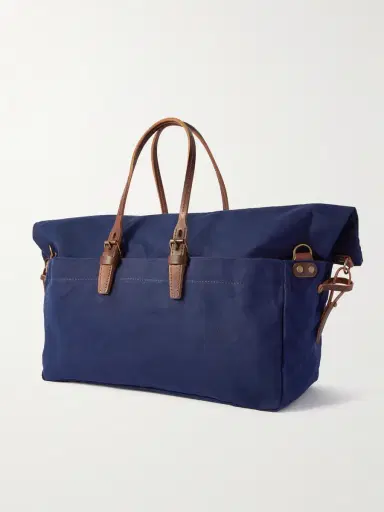 Bleu de Chauffe Cabine Leather-Trimmed Cotton-Canvas Holdall - Men | Thumbnail 3