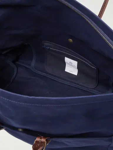 Bleu de Chauffe Cabine Leather-Trimmed Cotton-Canvas Holdall - Men | Thumbnail 5