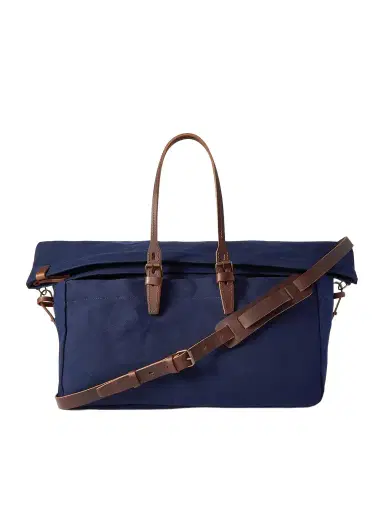 Bleu de Chauffe Cabine Leather-Trimmed Cotton-Canvas Holdall - Men | Thumbnail 1
