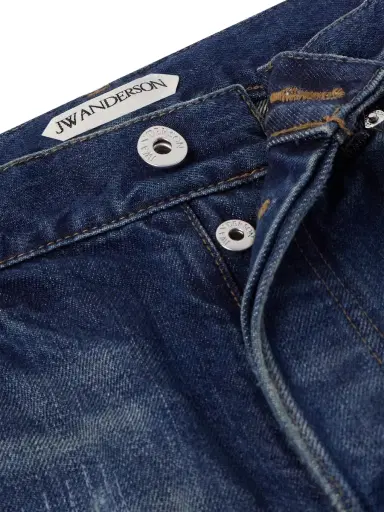 JW Anderson Straight-Leg Distressed Patchwork Jeans - Men | Thumbnail 5 JW Anderson Straight-Leg Distressed Patchwork Jeans - Men | Thumbnail 5