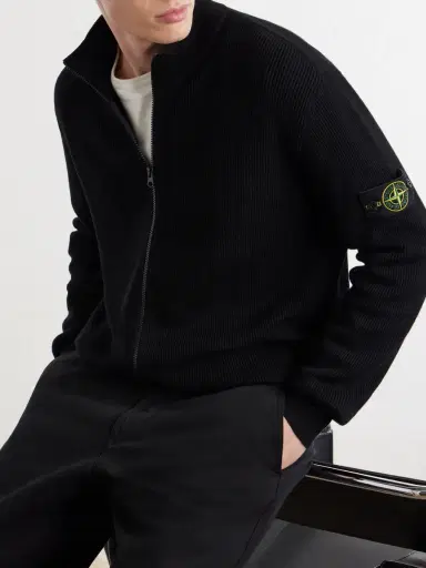 Stone Island Ribbed Cotton Zip-Up Sweater - Men | Thumbnail 5 Stone Island Ribbed Cotton Zip-Up Sweater - Men | Thumbnail 5