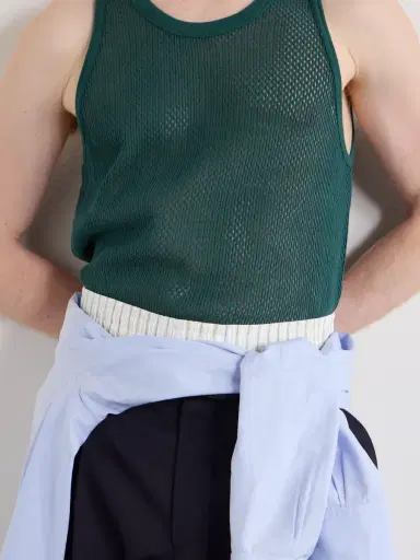 Aimé Leon Dore Open-Knit Cotton Tank Top - Men | Thumbnail 5