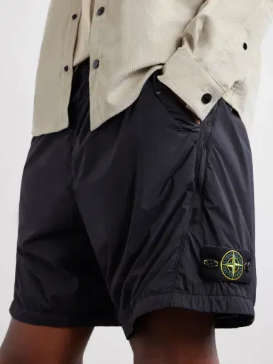 Stone Island Straight-Leg Logo-Appliquéd Garment-Dyed Shell Shorts - Men | Thumbnail 5 Stone Island Straight-Leg Logo-Appliquéd Garment-Dyed Shell Shorts - Men | Thumbnail 5